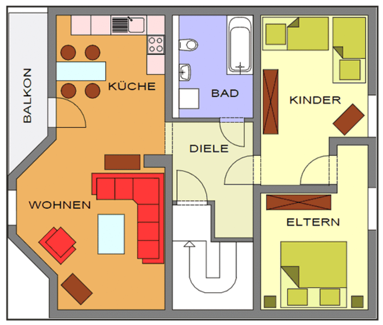 Grundriss Ferienwohnung Tellerhäuser / Erzgebirge